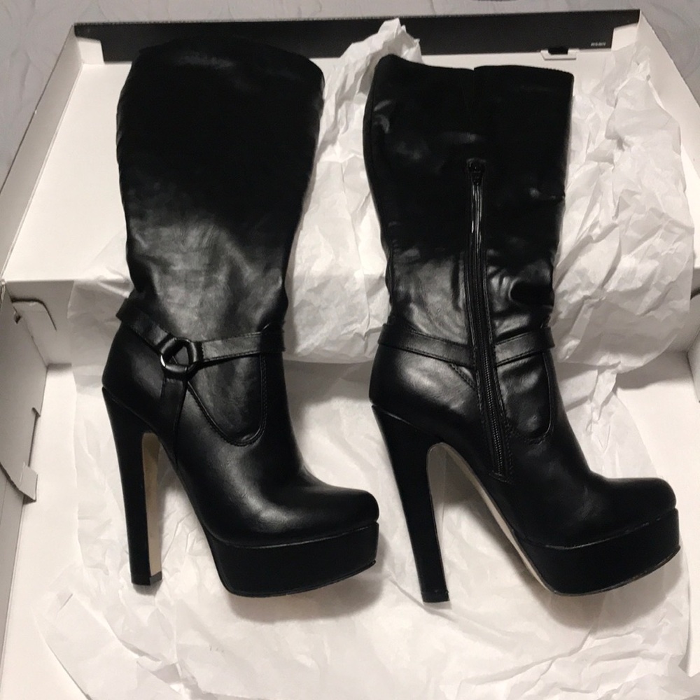 Black knee high boots